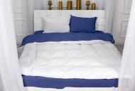 Комплект постільної білизни Велюр Winter Delicate 28-0054 Myosotis 143х210 см білий/синій MirSon