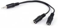 Переходник Vinga 3,5 мм M – 2x3,5 мм F 0,15 м черный (3.5STMF02-0.2)