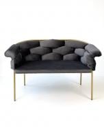 Диван прямой TWINSANN Cloud золото / серый 1400x450x700 мм