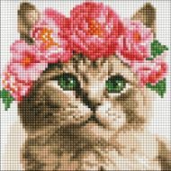 Алмазная мозаика Изящная кошечка с голографическими стразами (AB) ©art_selena_ua Ideyka