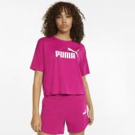Футболка Puma ESS Cropped Logo Tee 58686686 р.M малиновий