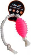 Іграшка для собак AnimAll Граната з канатом 8 см коралова 88243