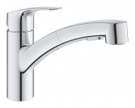 Смеситель для кухни Grohe Via, длина излива - 227 мм, поворотный/вытяжной, 1 рычаг, хром 30406000