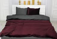 Комплект постельного белья Велюр Winter Delicate 28-0066 Water-willow 175х210 см бордовый/темно-серый MirSon