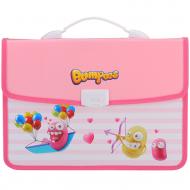 Папка-портфель Bumpees EZ60002 А4 2 відділення рожевий Deli