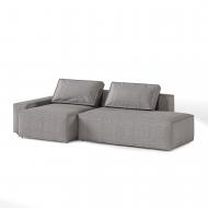 Диван угловой SOFALINO Benito левый Veloro Arden 10 серый 2730x1100x640 мм