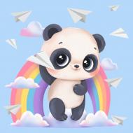 Набор со стразами на подрамнике GoToArt 5D Радужная панда 25x25 см 177332