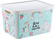 Ящик декоративний TURAN PLASTIK TRN-239-01-EP з кришкою Unicorn 18 л 27.7 х 37 х 22 см