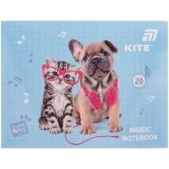 Тетрадь для нот А5 20 лист. Studio Pets KITE