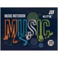 Зошит для нот А5 20 арк. Music KITE