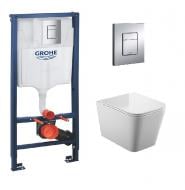 Комплект Grohe інсталяція Rapid SL 38772001 з панеллю змиву + унітаз підвісний Koller Pool Kvadro Tornado 1810560198