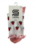 Носки женские Premier Socks резинка рюш с Арбузом р.23-25 белый 1 шт.