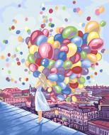Картина за номерами Danko Toys 40х50 см укр. № 3 Дівчинка з кульками KpN-01-03U