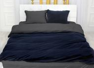 Комплект постельного белья Велюр Winter Delicate 28-0082 Ciclamino 220х240 см синий/темно-серый MirSon