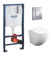 Комплект Grohe інсталяція Rapid SL 38772001 з панеллю змиву + унітаз підвісний Koller Pool Round Tornado 3.0