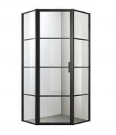 Душевое ограждение EGO пятиугольное распашное LEX BLACK 90х90х200 см