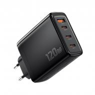 Мережевий зарядний пристрій Essager Extreme 120W GaN Phone Charger 3 Type C + USB A EU Black (ECT3CA-JZB01-Z)