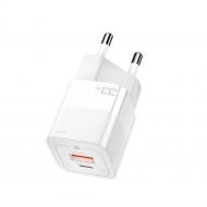 Зарядний пристрій Essager Square Brick 33W GaN Travel Charger USB A+ Type-C EU White (ECTCA-FZB02)