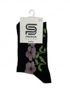 Шкарпетки жіночі Premier Socks Ажурні квіти р.23-25 чорний