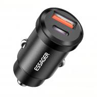 Автомобільний зарядний пристрій Essager Gyroscope Mini Charger USB-A + Type-C 45W Black (ECCAC45-TL01-Z)