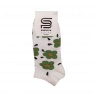 Шкарпетки жіночі Premier Socks з великими квітами р.23-25 білий із хакі