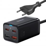 Зарядное устройство BASEUS GaN3 Pro Desktop Fast Charger QC4.0+PD3.0 65W 2 USB + 2 Type-C 3A + кабель Baseus Type-C to Type-C 100W 20V/5A 1 м Black (CCGP040101)