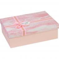Коробка подарочная "Розовая абстракция" с бантом 24x18x8 см 110340421