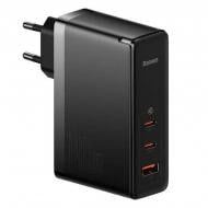 Зарядний пристрій BASEUS GaN5 Pro 140W (2 x Type-C + USB) + Кабель Type-C + Type-C) Black