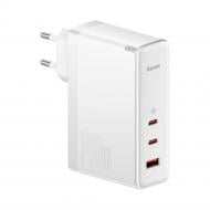 Зарядний пристрій BASEUS GaN5 Pro 140W (2 x Type-C + USB) + Кабель Type-C + Type-C) White