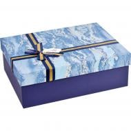 Коробка подарочная "Голубая абстракция" с бантом 29x21x9 см 110341582