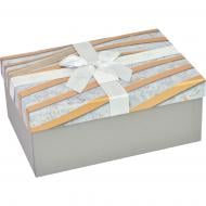 Коробка подарочная серая "Enjoy your" с бантом 21x14x8 см 1235128262