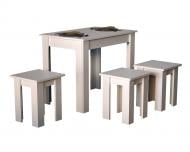 Комплект Gamma Style Кухонный (стол + 4 табурета) 900x600x750мм белый/белый