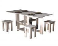 Комплект Gamma Style Гостинный (стол + 4 табурета) 410(1775)x900x750мм белый/белый