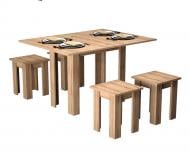 Комплект Gamma Style Завтрак (стол + 4 табурета) 600(1200)x900x750мм дуб сонома/дуб сонома