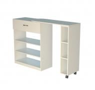 Стол-тумба трансформер Gamma Style Помошница 910(1310)x300x850мм белый/белый