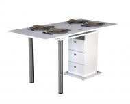 Стол-тумба трансформер Gamma Style Кардамон 700(1400)x700x750мм белый/белый
