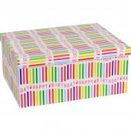 Коробка подарочная "Happy birthday" разноцветная 21х15х8.5см 1110256802