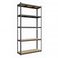 Стеллаж 1800x1100x300 мм Меткас Бюджет антрацит МДФ полки 5 шт. крашенный