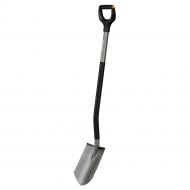 Лопата штыковая цельная Fiskars Ergonomic Pointed Grey 125 см