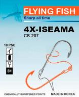 Крючок Flying Fish CS-207(01) №1 10 шт. рыболовный 4X-ISEAMA Ring BN