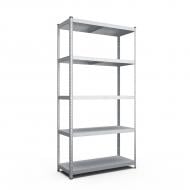 Стеллаж 1800x1100x400 мм Меткас Стандарт серый металл полки 5 шт. цинкованный