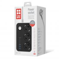 Фільтр-подовжувач ColorWay із заземленням 3 гн. чорний 2 м CW-CHE36PDB