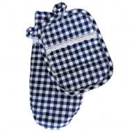 Набір кухонний Прихватка та рукавичка Синя клiтинка синій Прованс