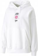 Джемпер Puma DOWNTOWN OVERSIZED GRAPHIC HOODIE TR 53836302 р.S белый