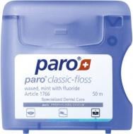 Зубна нитка Paro classic floss вощена з м'ятою та фторидом 50 м