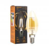 Лампа світлодіодна Emilight FIL Gold C35 7 Вт E14 3000 К 220 В прозора