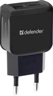 Мережевий зарядний пристрій Defender UPA-22 чорний 2xUSB 2.1А 83579