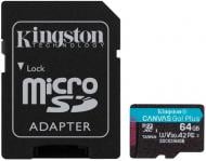 Карта памяти Kingston microSDXC 64 ГБ UHS-I Class 3 (U3) (SDCG3/64GB) Canvas Go! Plus V30