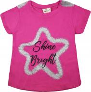 Футболка для девочки AKKU 9081 с звездой р.134 малиновый
