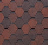 Бітумна черепиця гнучка TEGOLA ECO ROOF HEXAGONAL MIXED RED 2,3 кв.м